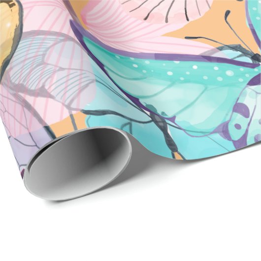 Butterfly Butterflies Pattern Cadeaupapier (Rol Hoek)