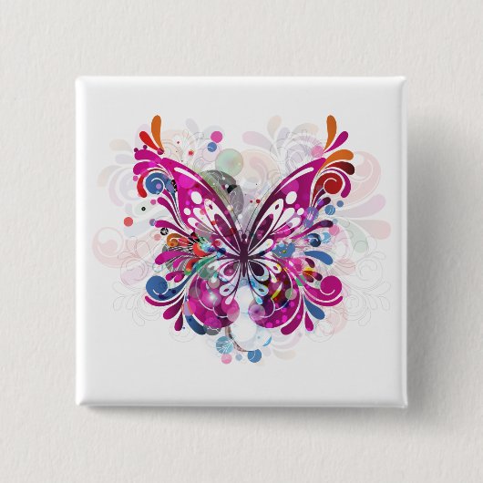 Butterfly ~ Butterflies Sjabloon aanpassen Vierkante Button 5,1 Cm (Voorkant)