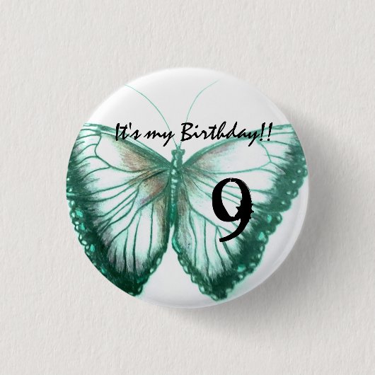 Butterfly Button aanpassen Het is mijn verjaardag (Voorkant)