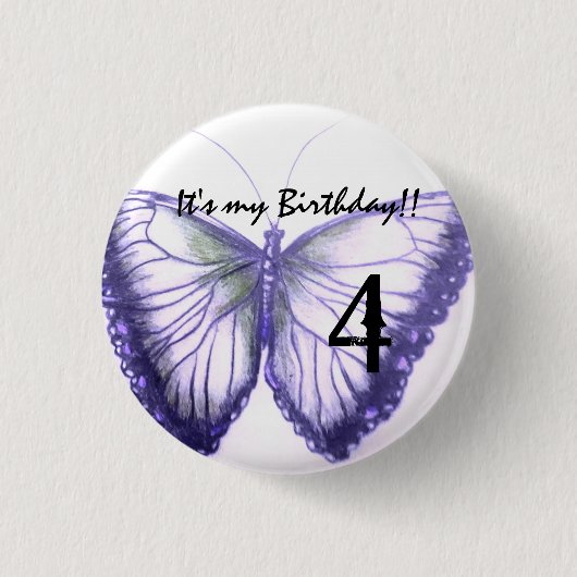 Butterfly Button aanpassen Het is mijn verjaardag (Voorkant)