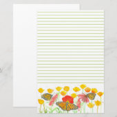 Butterfly California Poppies Wildflower Garden Briefpapier (Voorkant / Achterkant)