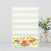 Butterfly California Poppies Wildflower Garden Briefpapier (Staand voorkant)