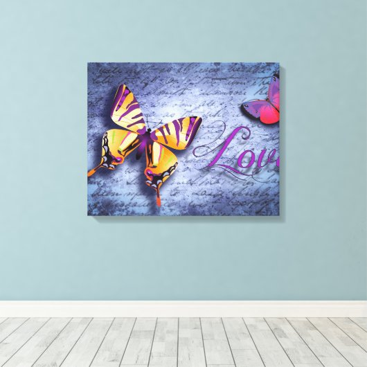 Butterfly Canvas Afdruk (Insitu (Houten vloer))