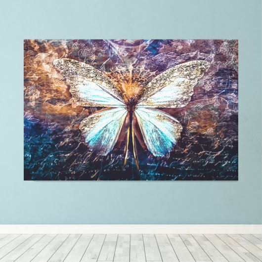 Butterfly Canvas Afdruk (Insitu (Houten vloer))
