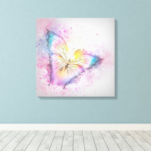 Butterfly Canvas Afdruk (Insitu (Houten vloer))