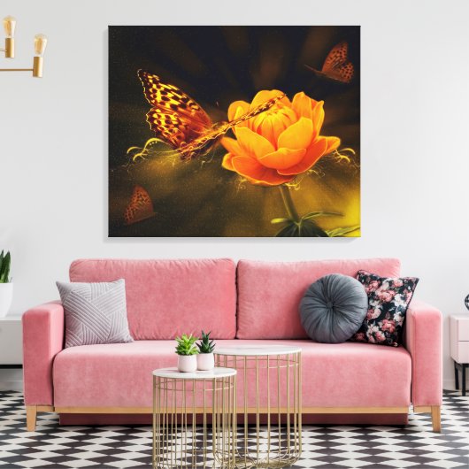 Butterfly Canvas Afdruk (Insitu (Woonkamer))