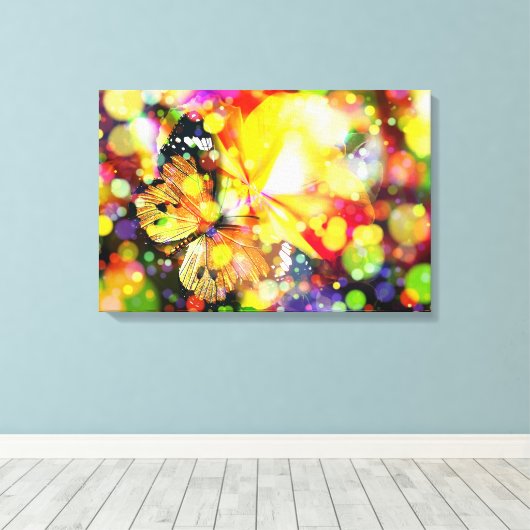 Butterfly Canvas Afdruk (Insitu (Houten vloer))