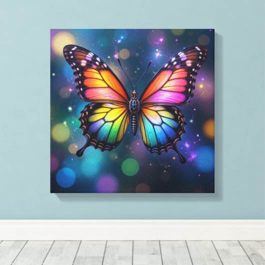 Butterfly Canvas Afdruk (Insitu (Houten vloer))