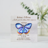 Butterfly Canvas bruiloft uitnodiging (Staand voorkant)