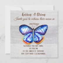 Butterfly Canvas bruiloft uitnodiging