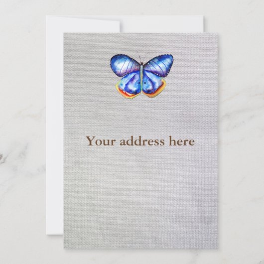 Butterfly Canvas Fotouitnodiging Kaart (Achterkant)