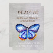 Butterfly Canvas Fotouitnodiging Kaart (Voorkant / Achterkant)