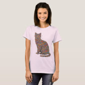 Butterfly Cat Lover Silhouette Art | Graphic Print T-shirt (Voorkant volledig)