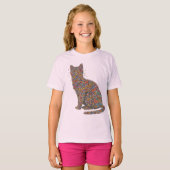 Butterfly Cat Lover Silhouette Art | Graphic Print T-shirt (Voorkant volledig)