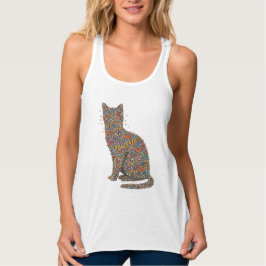 Butterfly Cat Lover Silhouette Art | Graphic Print Tanktop