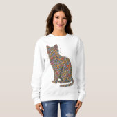 Butterfly Cat Lover Silhouette Art | Graphic Print Trui (Voorkant volledig)