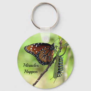 Butterfly / Caterdepijler - Miracles gebeuren Sleu Sleutelhanger