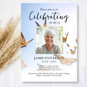 Butterfly, Celebration of Life Photo, Funeral Kaart
