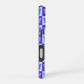 Butterfly Checkered Pattern in Blue en Paars iPhone 16 Hoesje (Rechterkant)