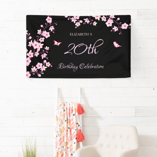 Butterfly Cherry Blosbezinkroze Black Spandoek (Insitu)