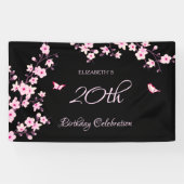 Butterfly Cherry Blosbezinkroze Black Spandoek (Horizontaal)