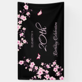 Butterfly Cherry Blosbezinkroze Black Spandoek (Verticaal)