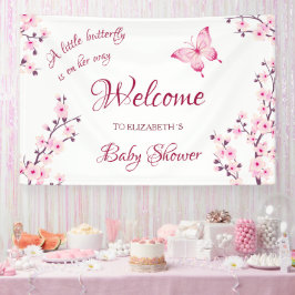 Butterfly Cherry Blossom Baby shower Welkom Spandoek