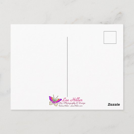 Butterfly Cherry Blossom Moon Briefkaart (Achterkant)