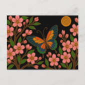 Butterfly Cherry Blossom Moon Briefkaart (Voorkant)