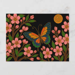Butterfly Cherry Blossom Moon Briefkaart