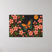 Butterfly Cherry Blossom Moon Canvas Afdruk (Voorkant)