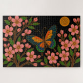 Butterfly Cherry Blossom Moon Legpuzzel (Horizontaal)