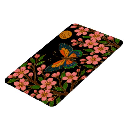Butterfly Cherry Blossom Moon Magneet (Linkerzijde)