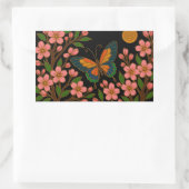 Butterfly Cherry Blossom Moon Rechthoekige Sticker (Tas)