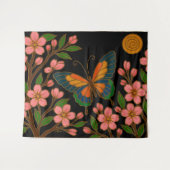 Butterfly Cherry Blossom Moon Wandkleed (Voorkant (horizontaal))