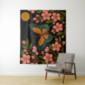 Butterfly Cherry Blossom Moon Wandkleed (In situ)