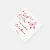 Butterfly Cherry Blossom Pink White Baby shower Servet (Hoek)