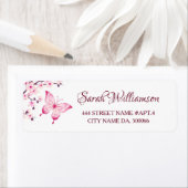 Butterfly Cherry Blossom Pink White Etiket (Insitu)