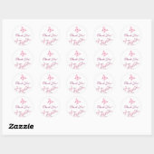 Butterfly Cherry Blossom Pink White Hartelijk dank Ronde Sticker (Vel)