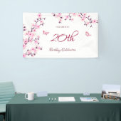 Butterfly Cherry Blossom Pink White Spandoek (Beurs)