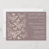 Butterfly Chic-Afstuderen | Kopergoud Roos Kaart (Voorkant)