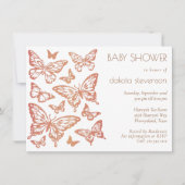 Butterfly Chic-Baby shower | Dusty Burnt Oranje Kaart (Voorkant)