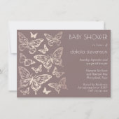 Butterfly Chic-Baby shower | Kopergoud Roos Kaart (Voorkant)