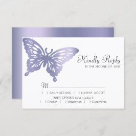 Butterfly Chic | Dusty Lavender Paars Violet Meal RSVP Kaartje