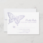 Butterfly Chic | Dusty Lavender Paars Violet RSVP Kaartje (Voorkant)