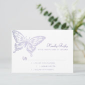 Butterfly Chic | Dusty Lavender Paars Violet RSVP Kaartje (Staand voorkant)