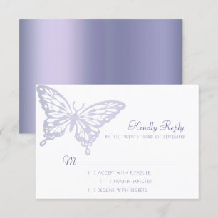 Butterfly Chic Dusty Lavender Paars Violet RSVP Kaartje