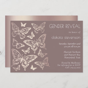 Butterfly Chic Gender onthulling Kopergoud Roos Kaart