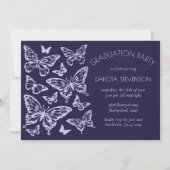 Butterfly Chic | Paars Afstuderen lavender Kaart (Voorkant)