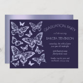 Butterfly Chic | Paars Afstuderen lavender Kaart (Voorkant / Achterkant)